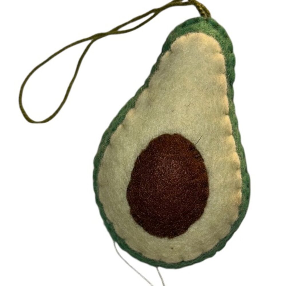Silk Road Bazaar HANDMADE artisan Kyrgyzstan split avocado ornament wool